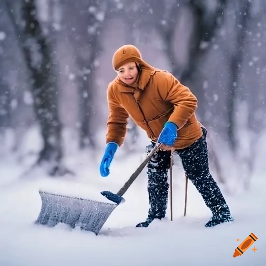 man shoveling snow