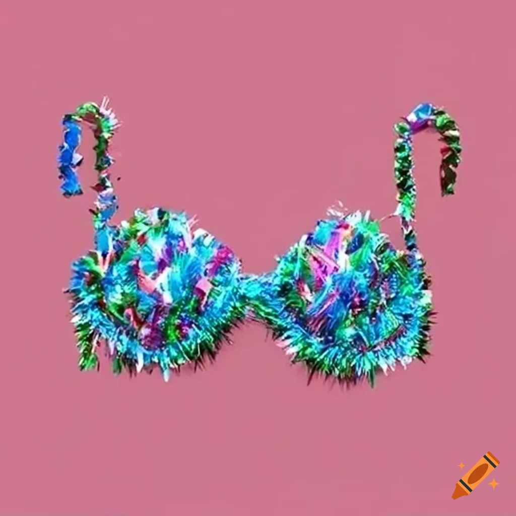 Festive tinsel bra