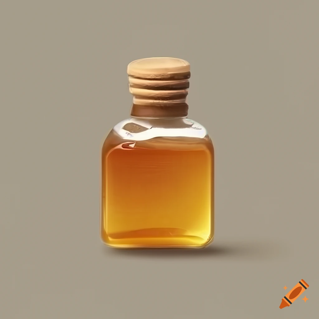 photorealistic honey potion with honey dipper on white background
