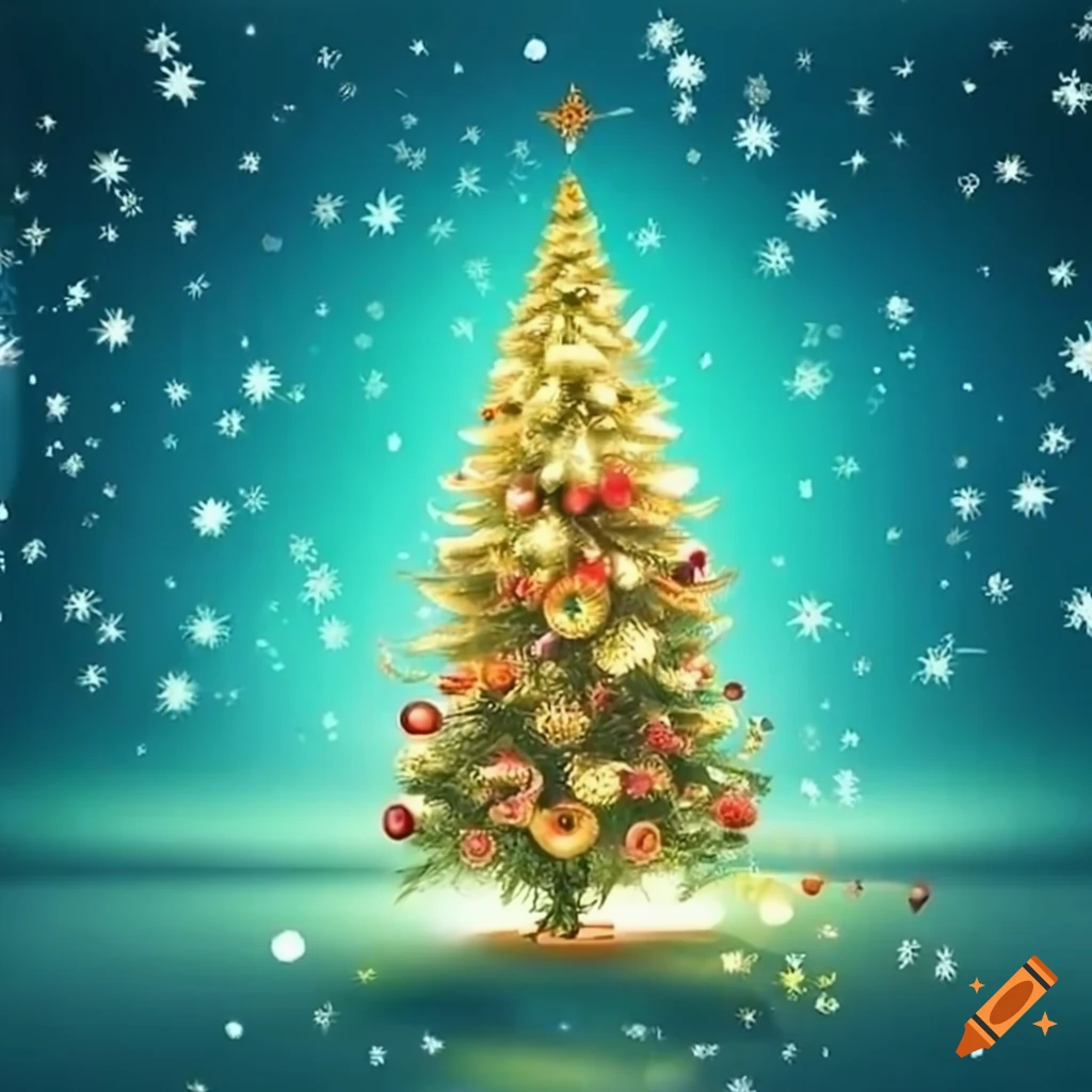 decorated Christmas tree for seasons greetings