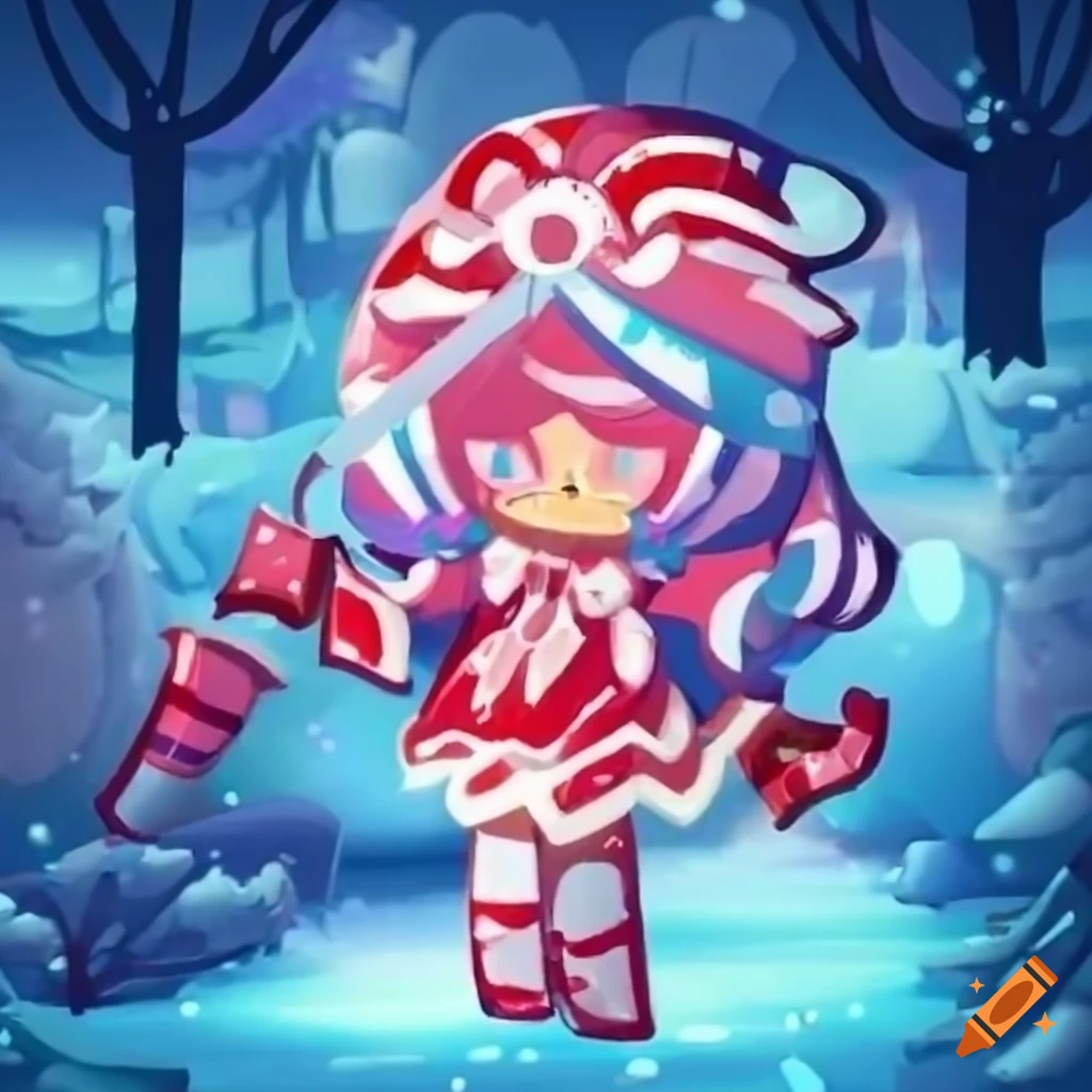 cookie run character exploring snowy forest