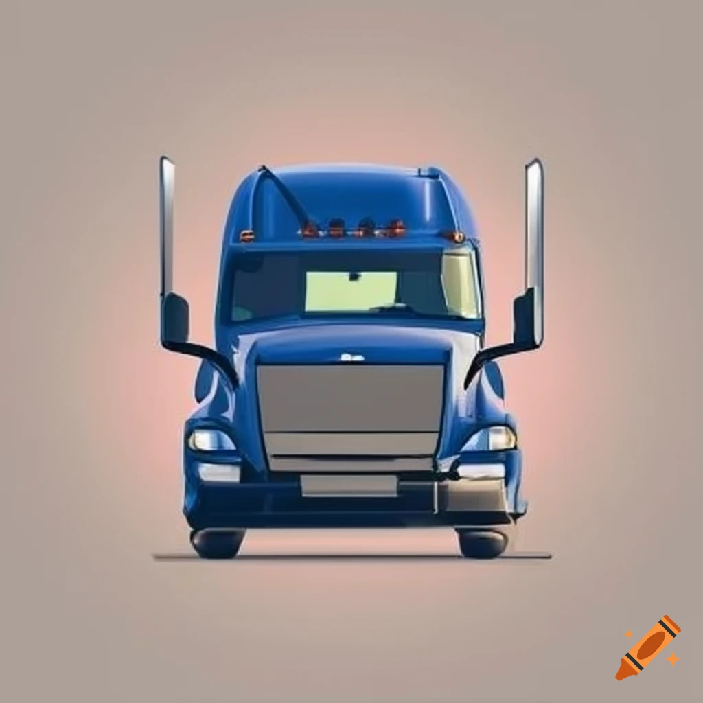 logo of a trucking application with a truck and driver