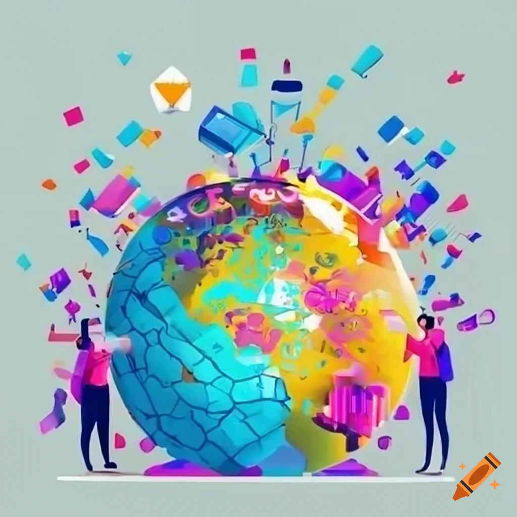 illustration of vibrant digital marketing strategies