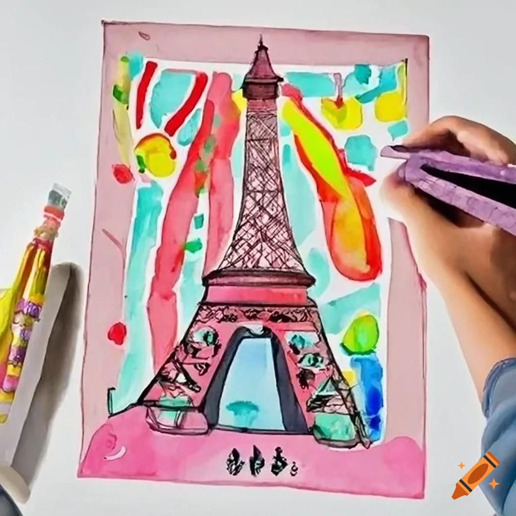 vibrant and colorful poster for promoting French courses for children