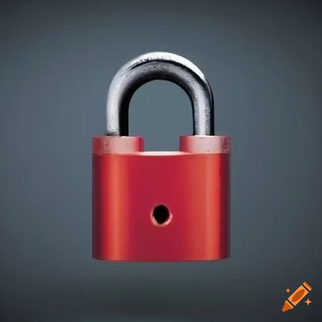 Red padlock for enhanced security