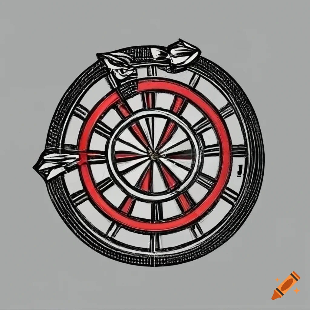 stylish darts logo on white background