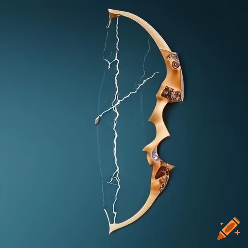 Lightning-inspired engraved bow on Craiyon