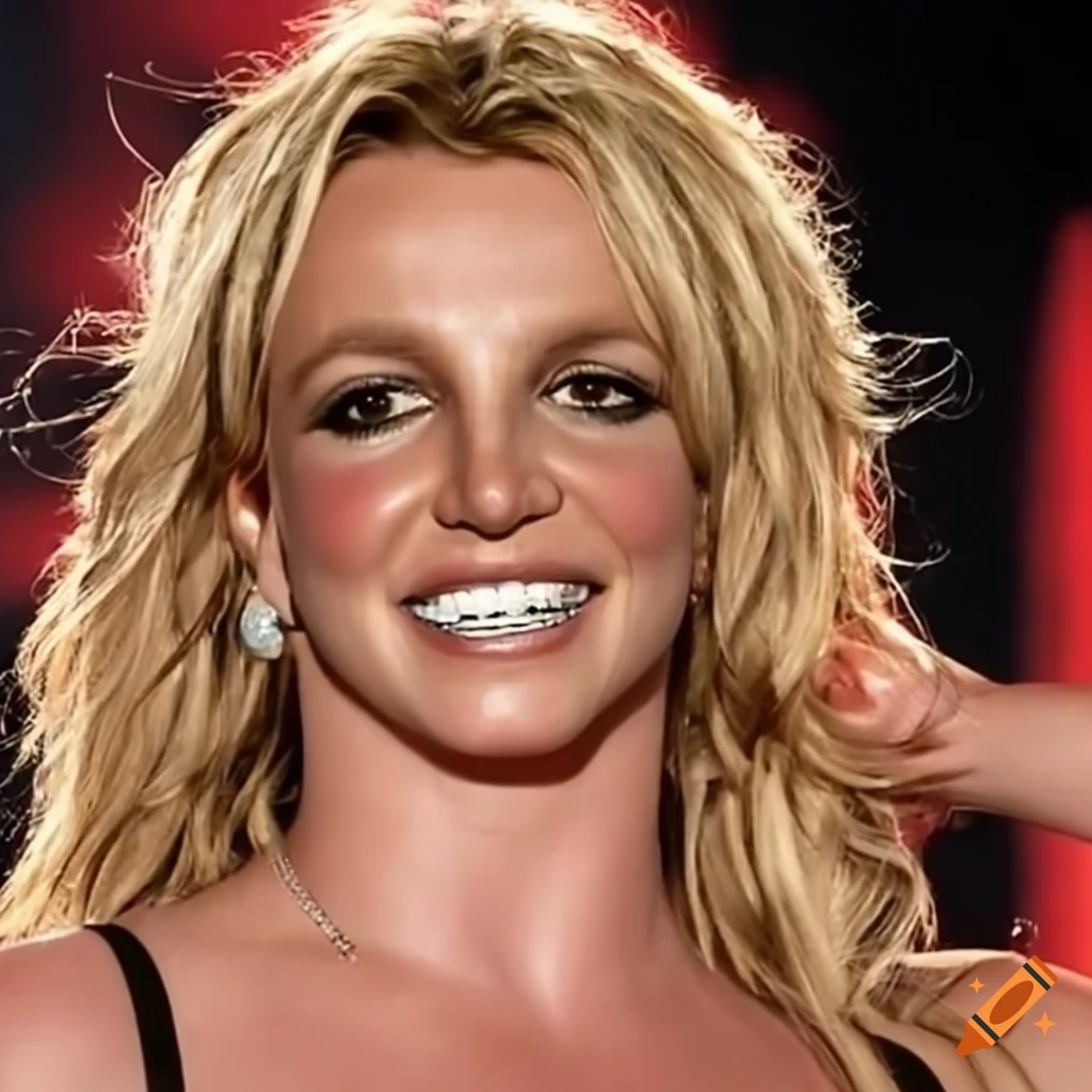 Image of Britney Spears with braces on Craiyon