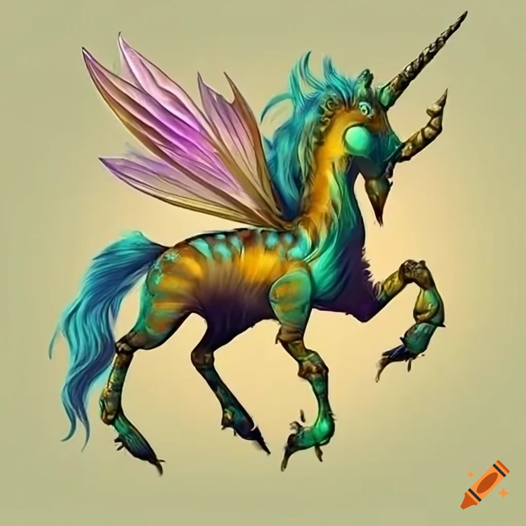 Image of a royal bee unicorn hybrid on Craiyon