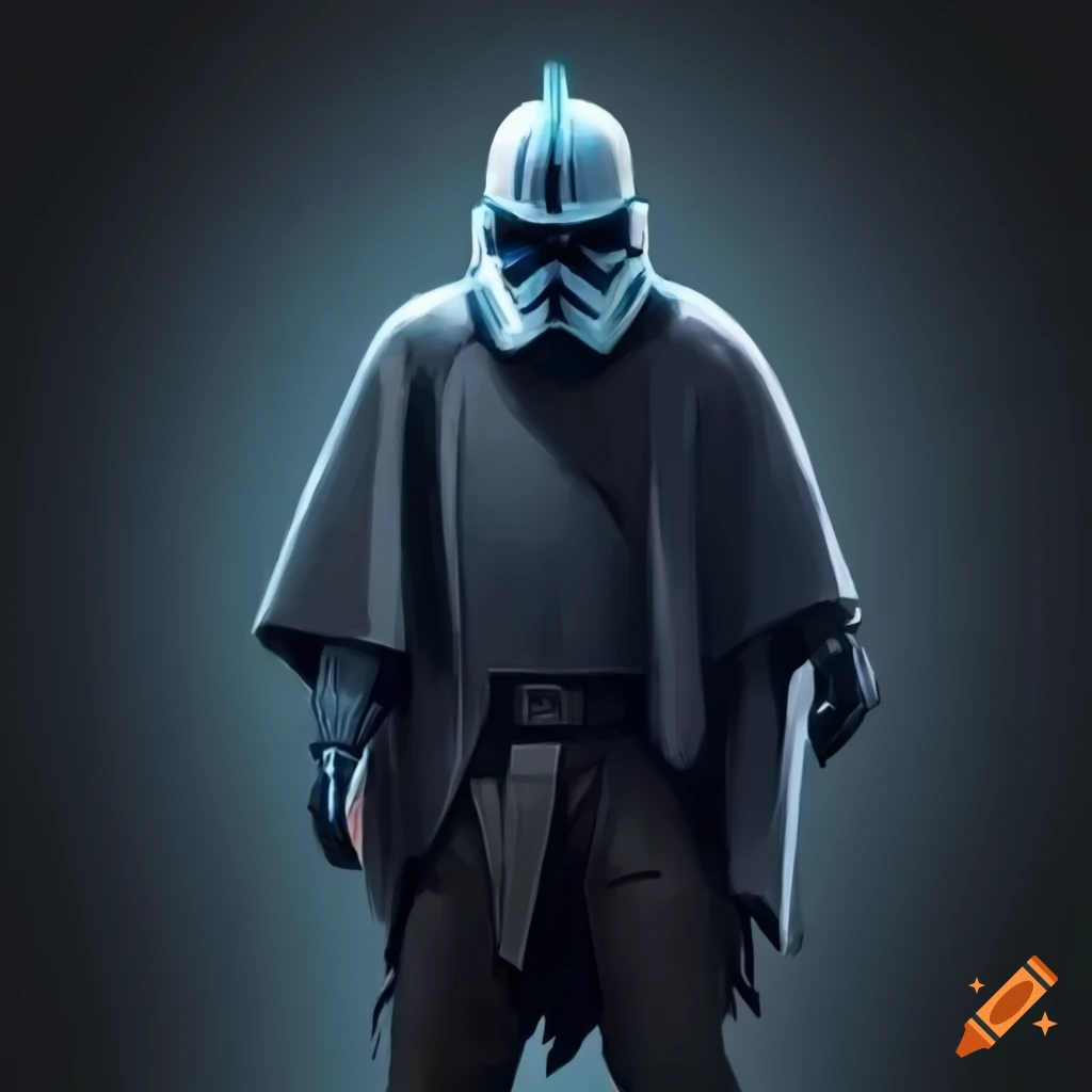 Image of an epic male star wars character wielding a lightsaber