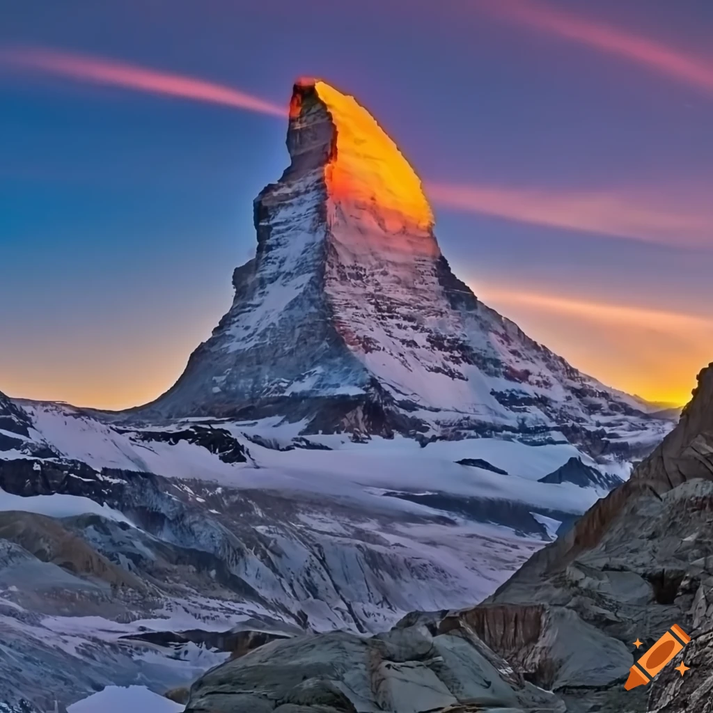 sunset at Matterhorn mountain