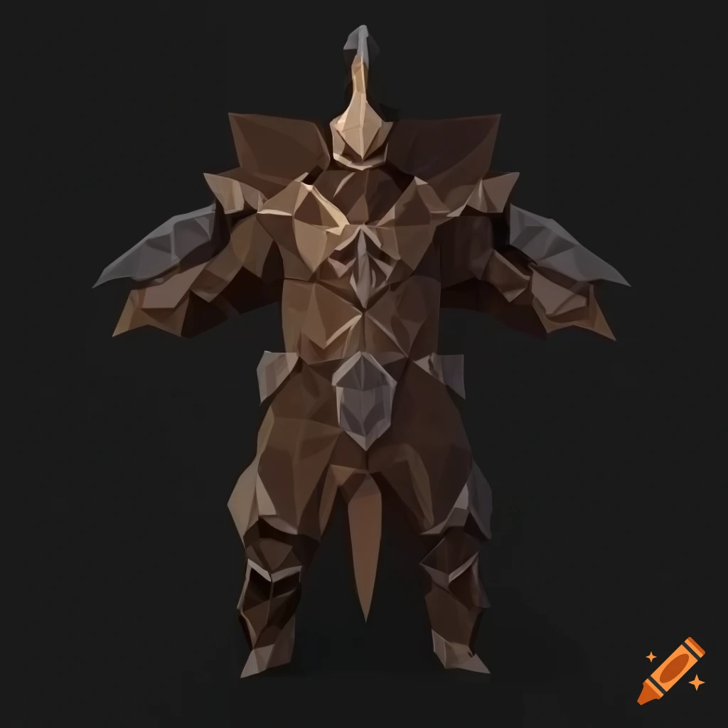 low-poly fantasy warlord artwork