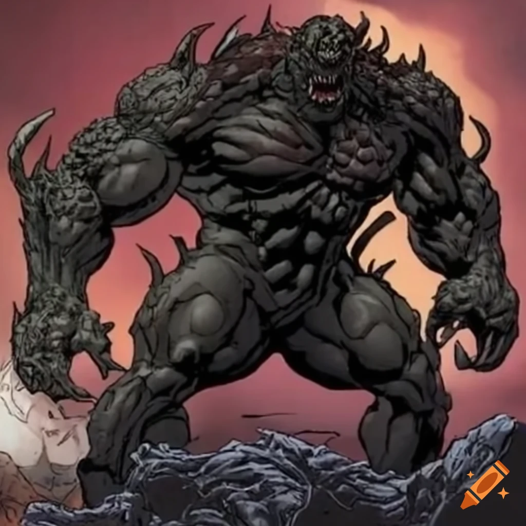 Doomsday and godzilla hybrid superhero artwork