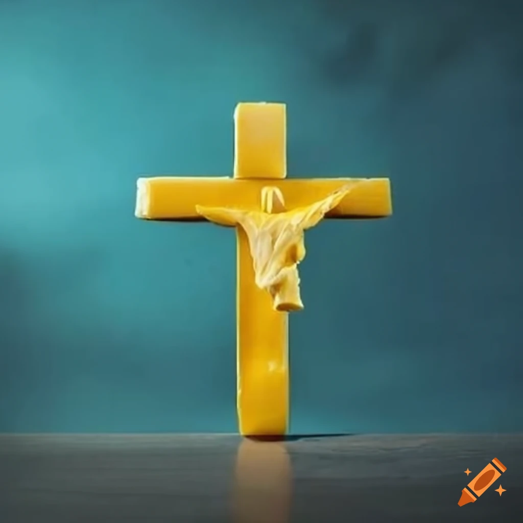 Cheese sculpture of jesus on the cross on Craiyon