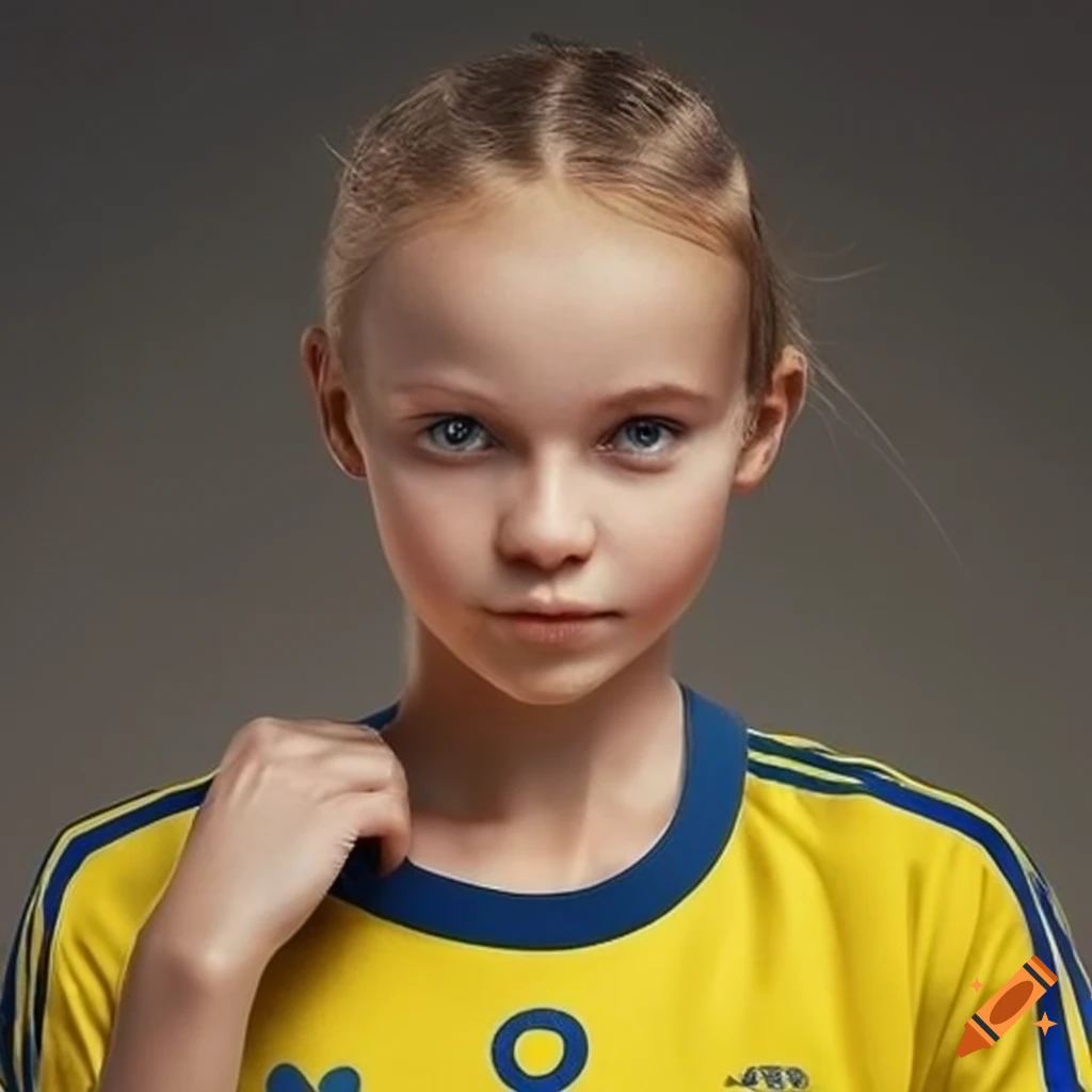Girl wearing sweden handball team jersey by adidas on Craiyon