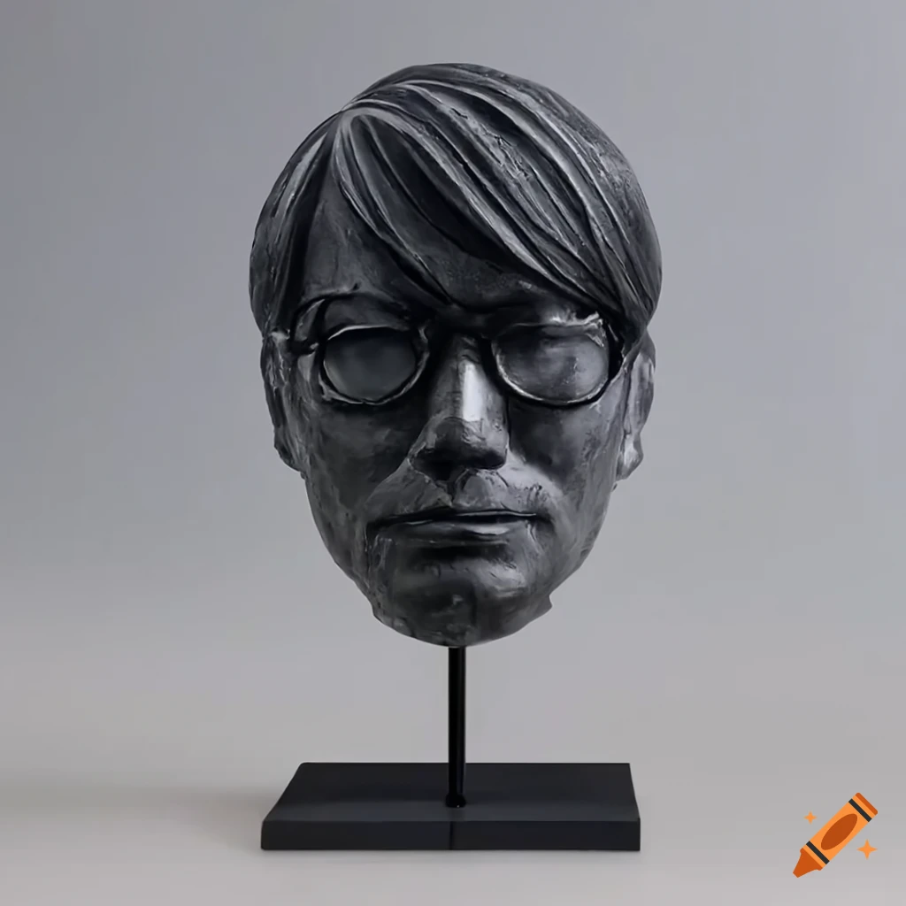 Black marble sculpture of hideo kojima's face on Craiyon