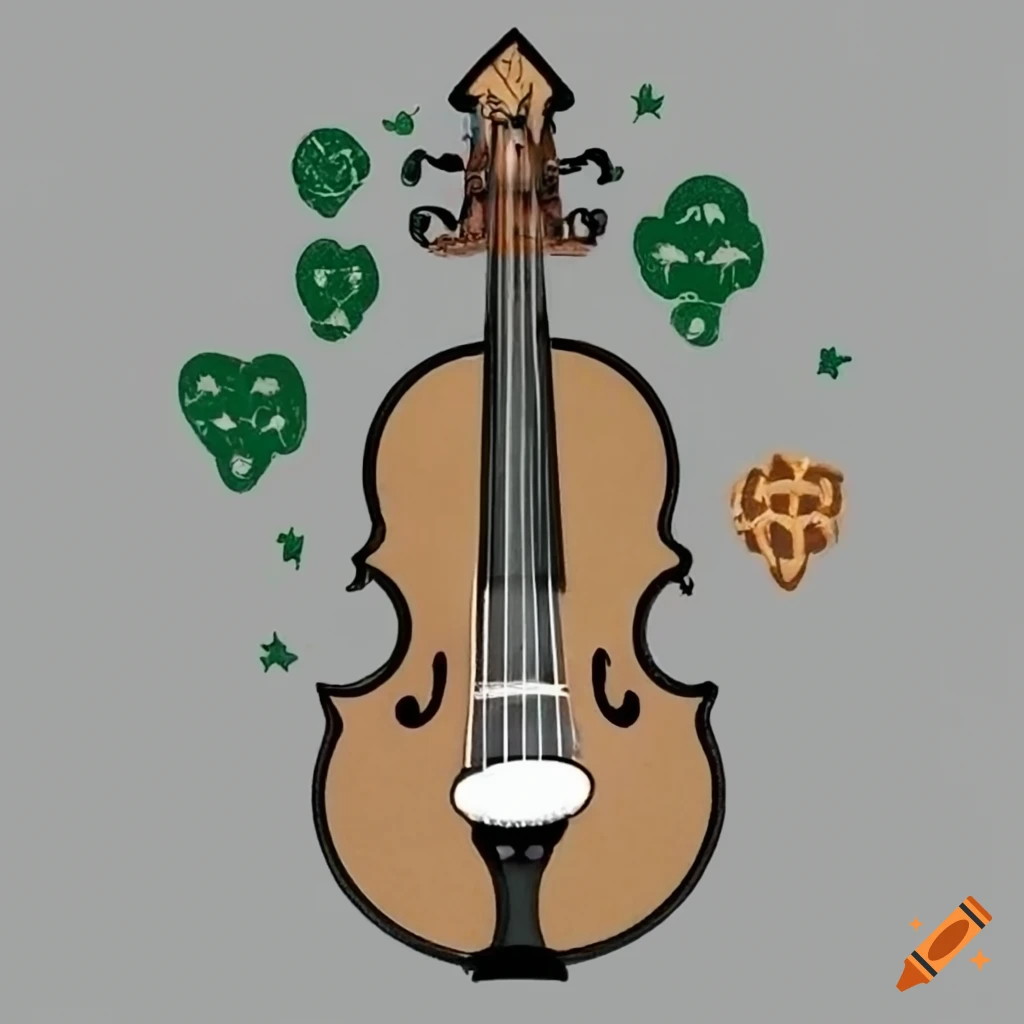 logo of an Irish trad group featuring a fiddle