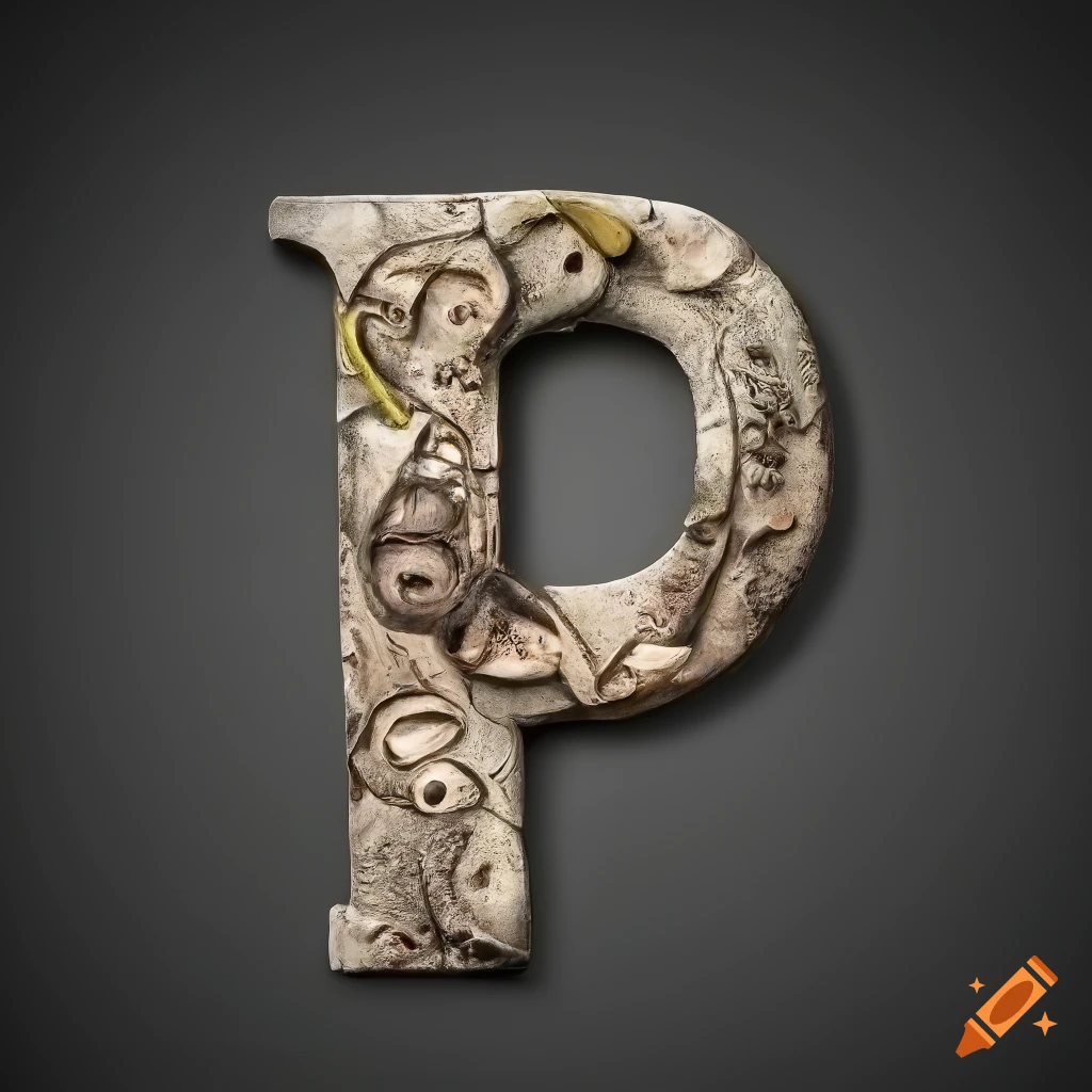 ultra realistic stone letter A with Arlequin masks