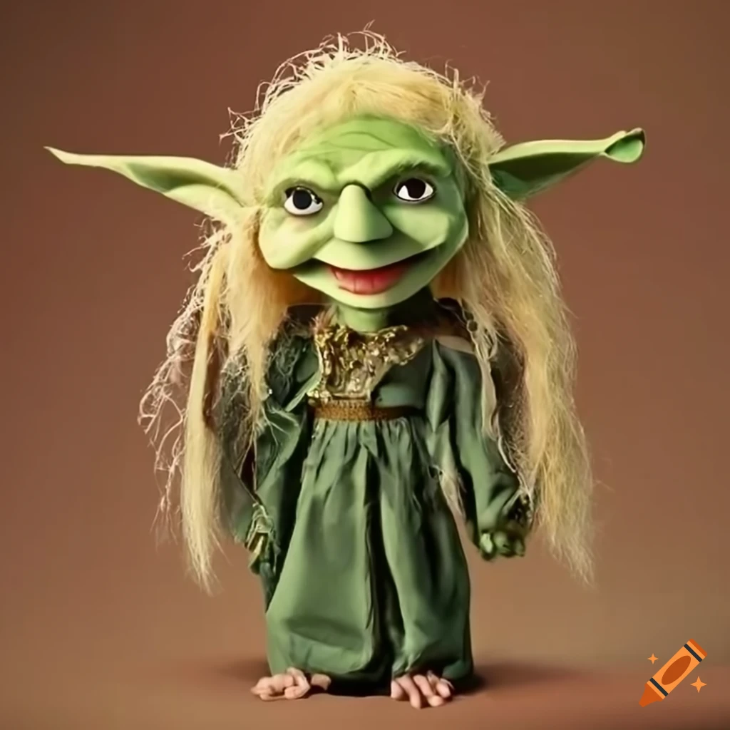 Image of a jim henson style puppet druid goblin princess on Craiyon