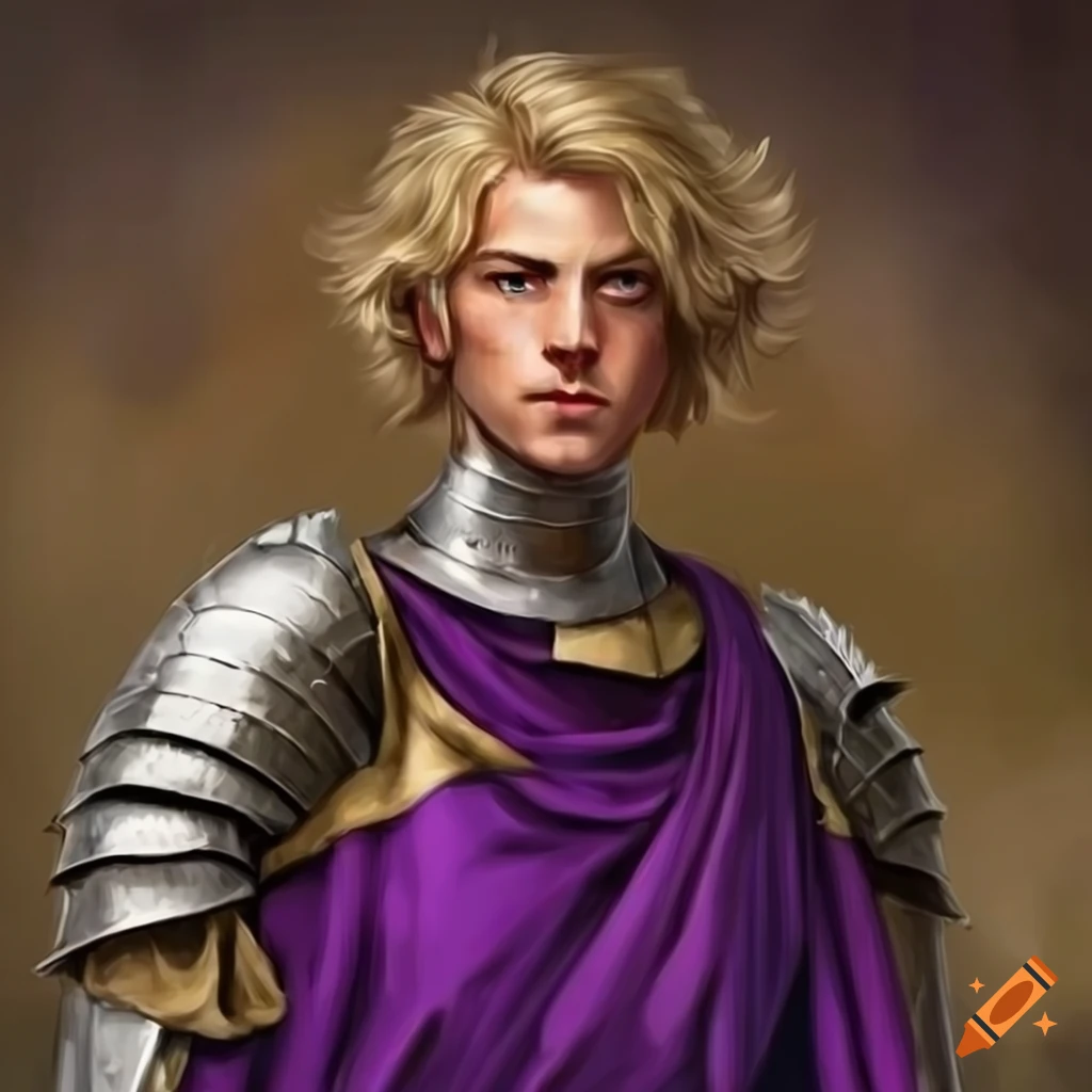 Image of a blonde knight in silver armor