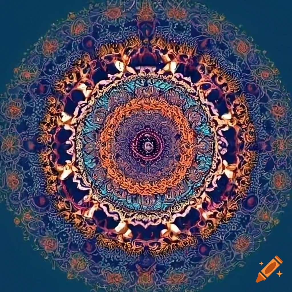 Colorful mandala representing family on Craiyon