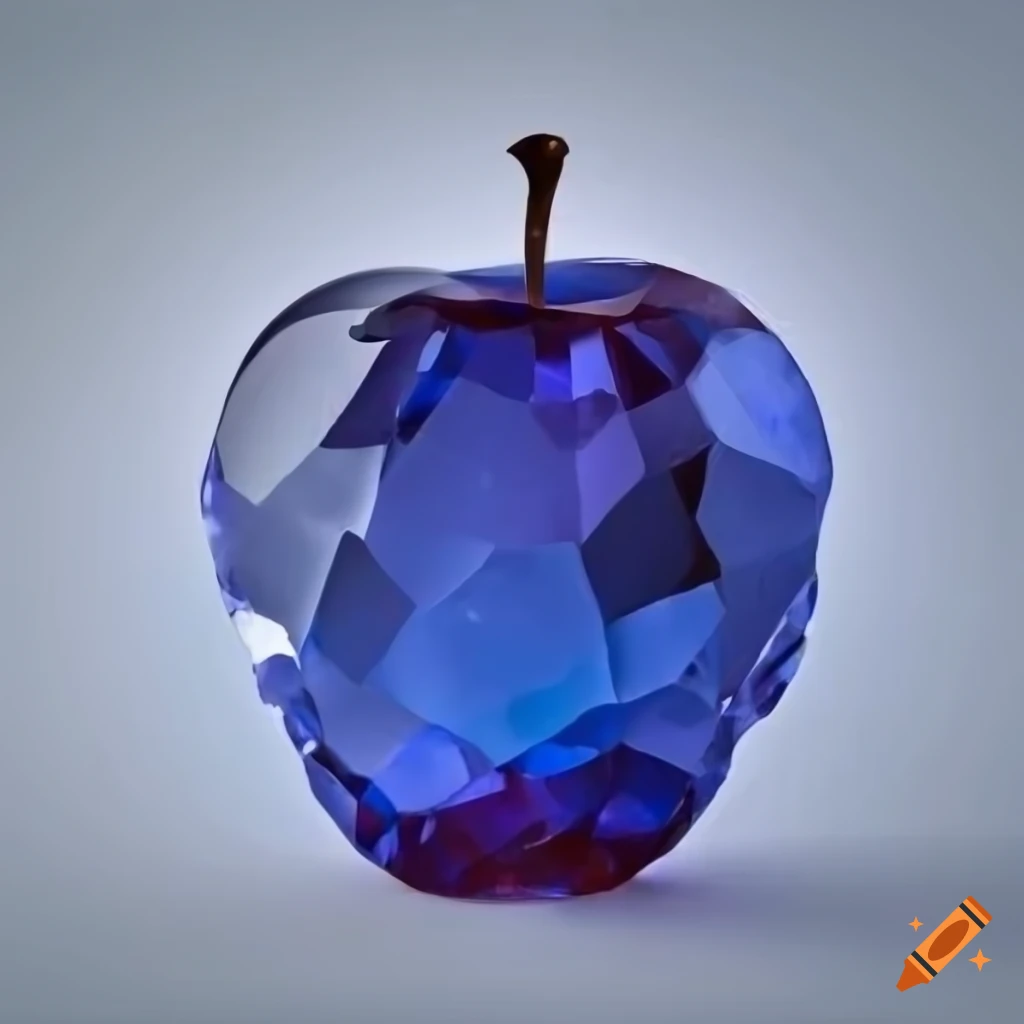 crystal apple on white background