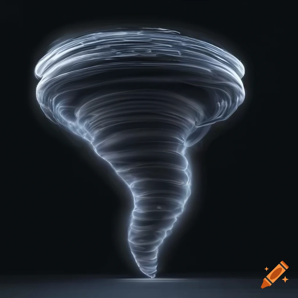 3D rendering of a striking tornado on a white background