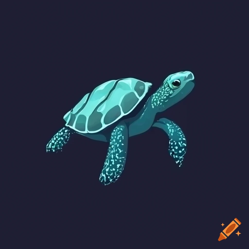 minimal artwork of a turtle on a plain background