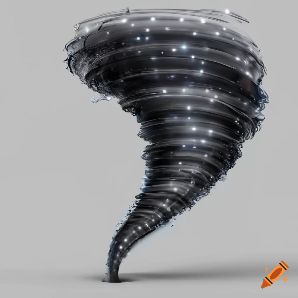 3D rendering of a powerful tornado on a white background