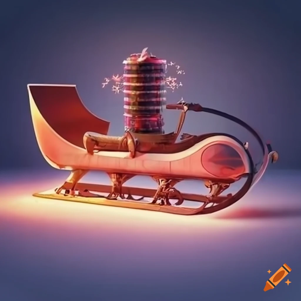 Innovative christmas sleigh with reactor propulsion on Craiyon