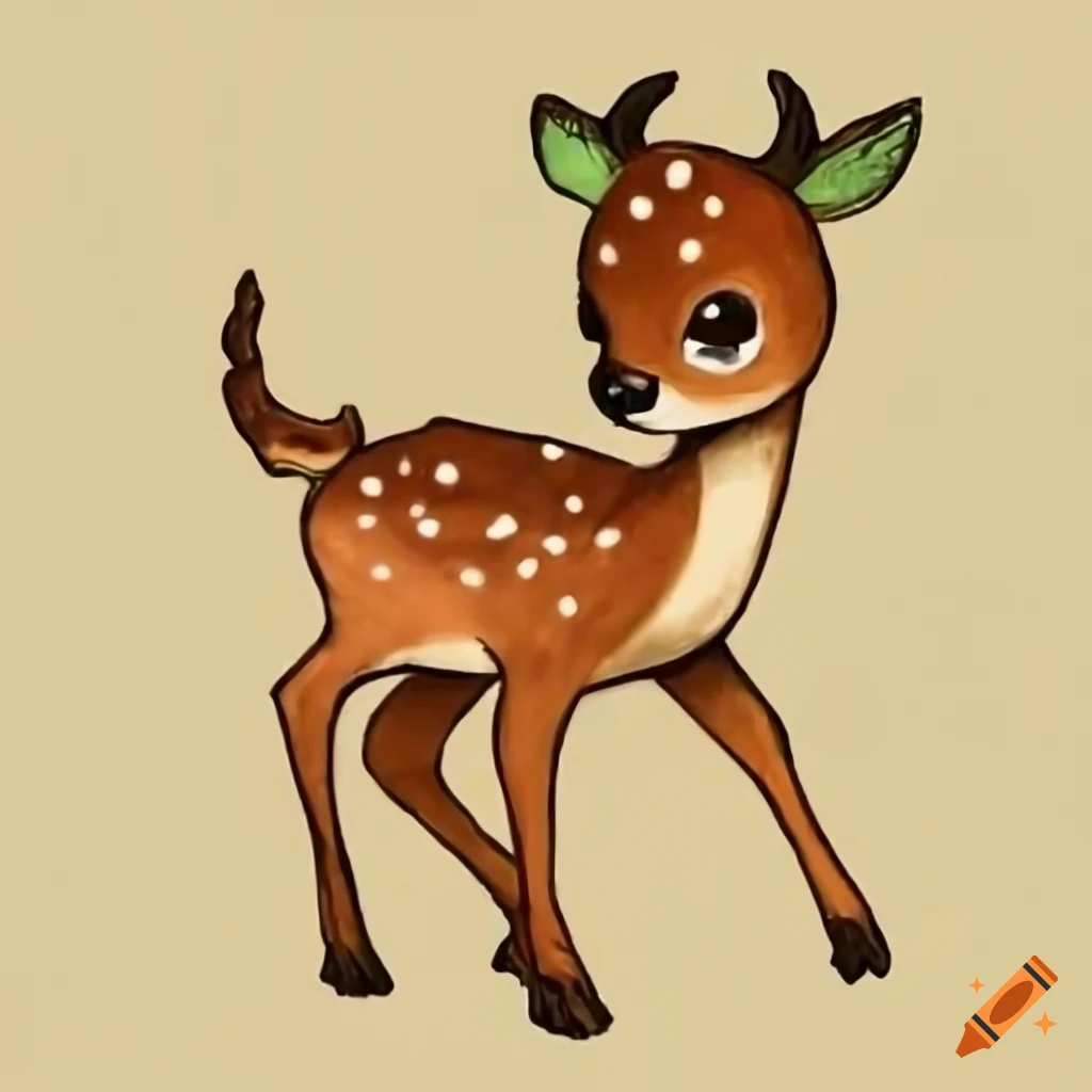 cute deer illustration for drawing