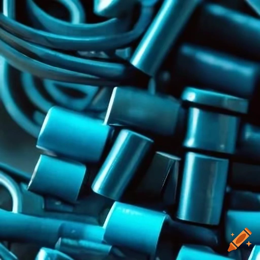 Closeup of ferrite cores for electronic devices on Craiyon