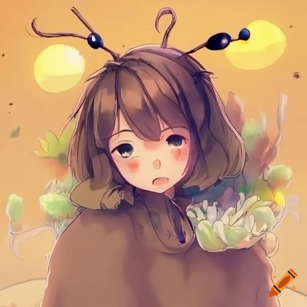 cute anime bee illustration