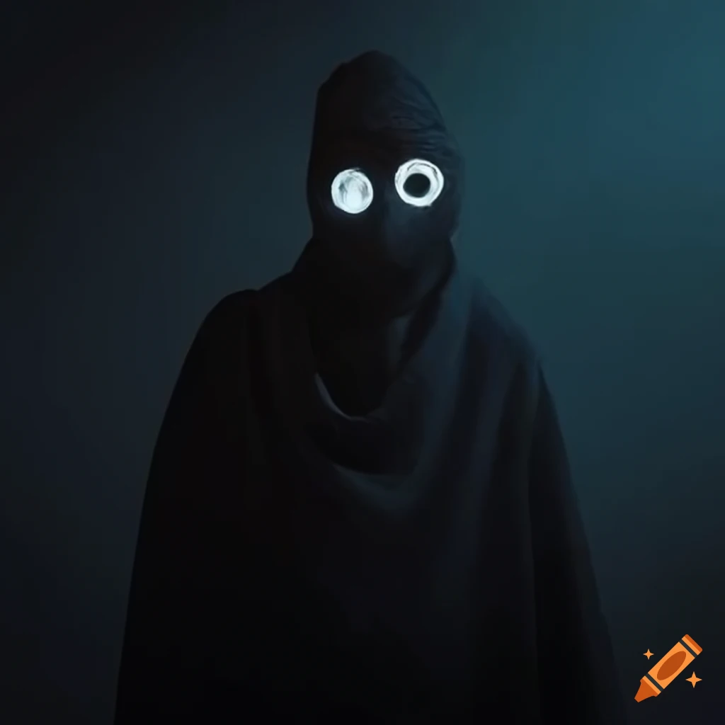 mysterious artwork of a masked person in a dreamlike world