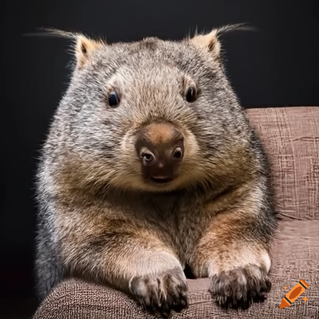 Cute wombat relaxing on a couch on Craiyon