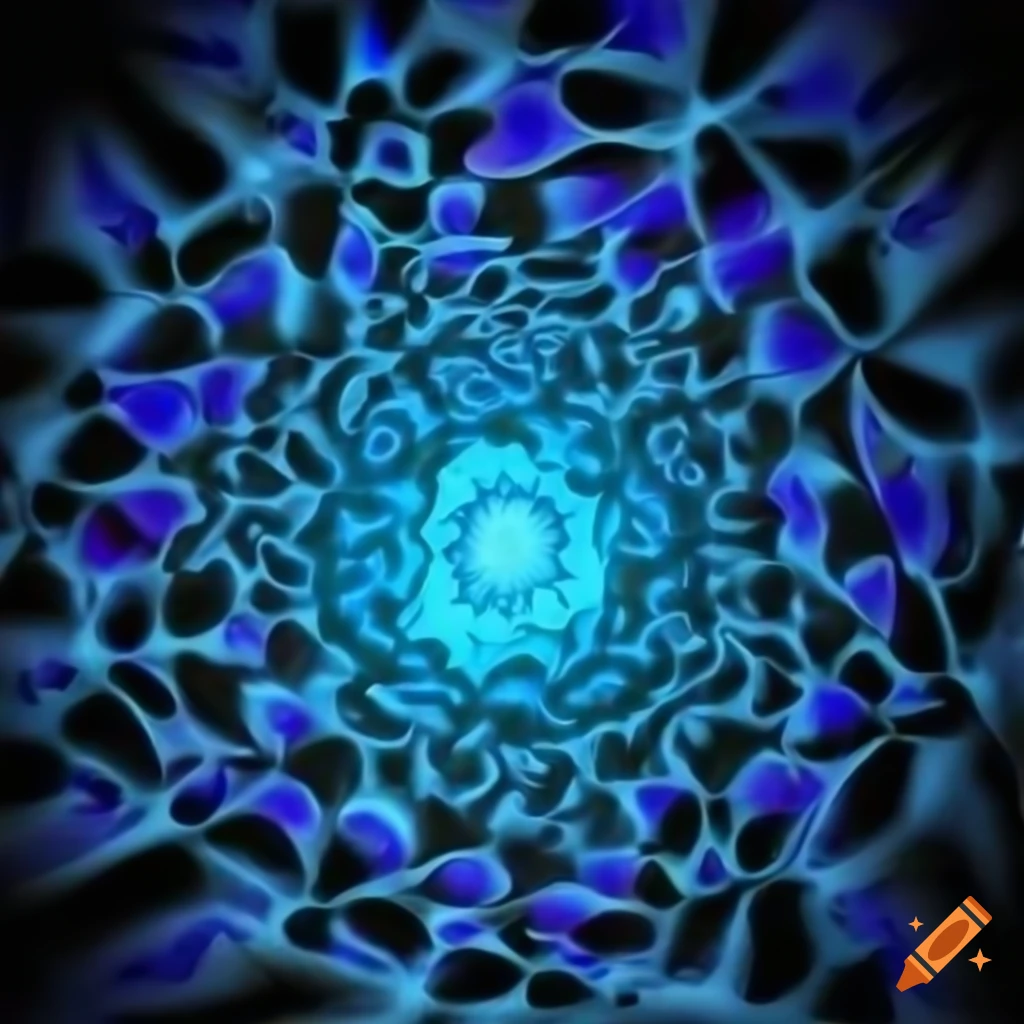 photo of a blue dark optical illusion