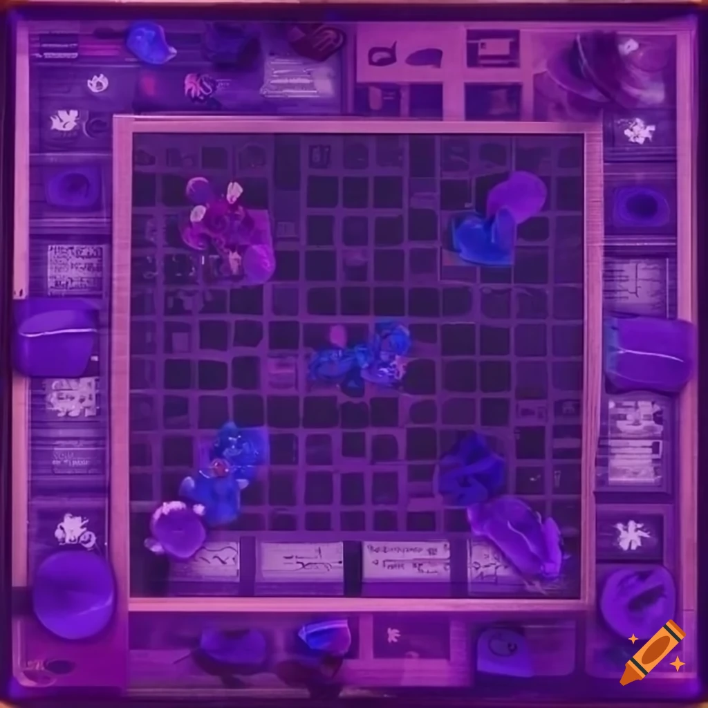 violet aesthetic board game design