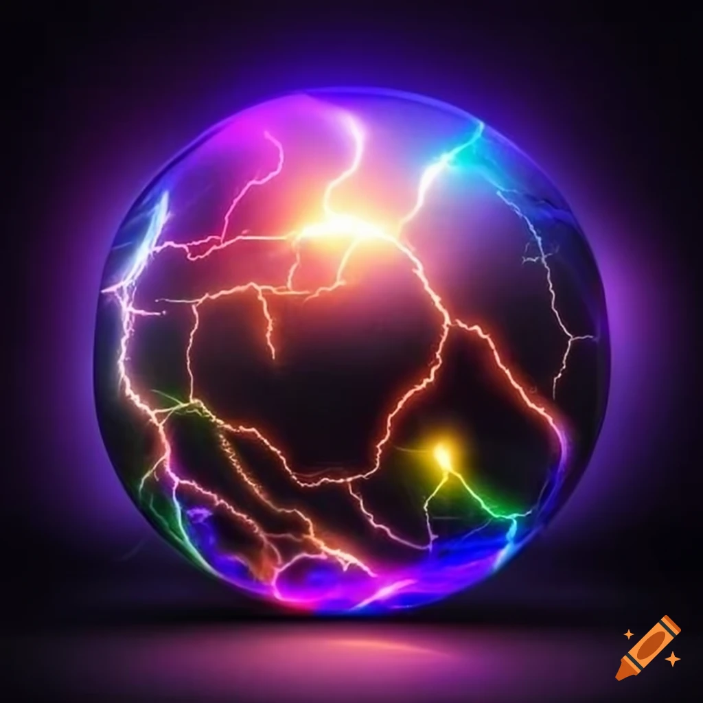 dark crystal with lightning inside