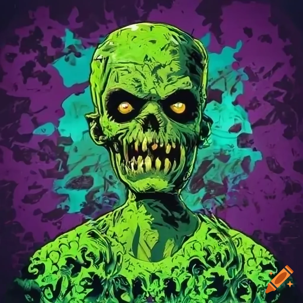 acid green zombie T-shirt design