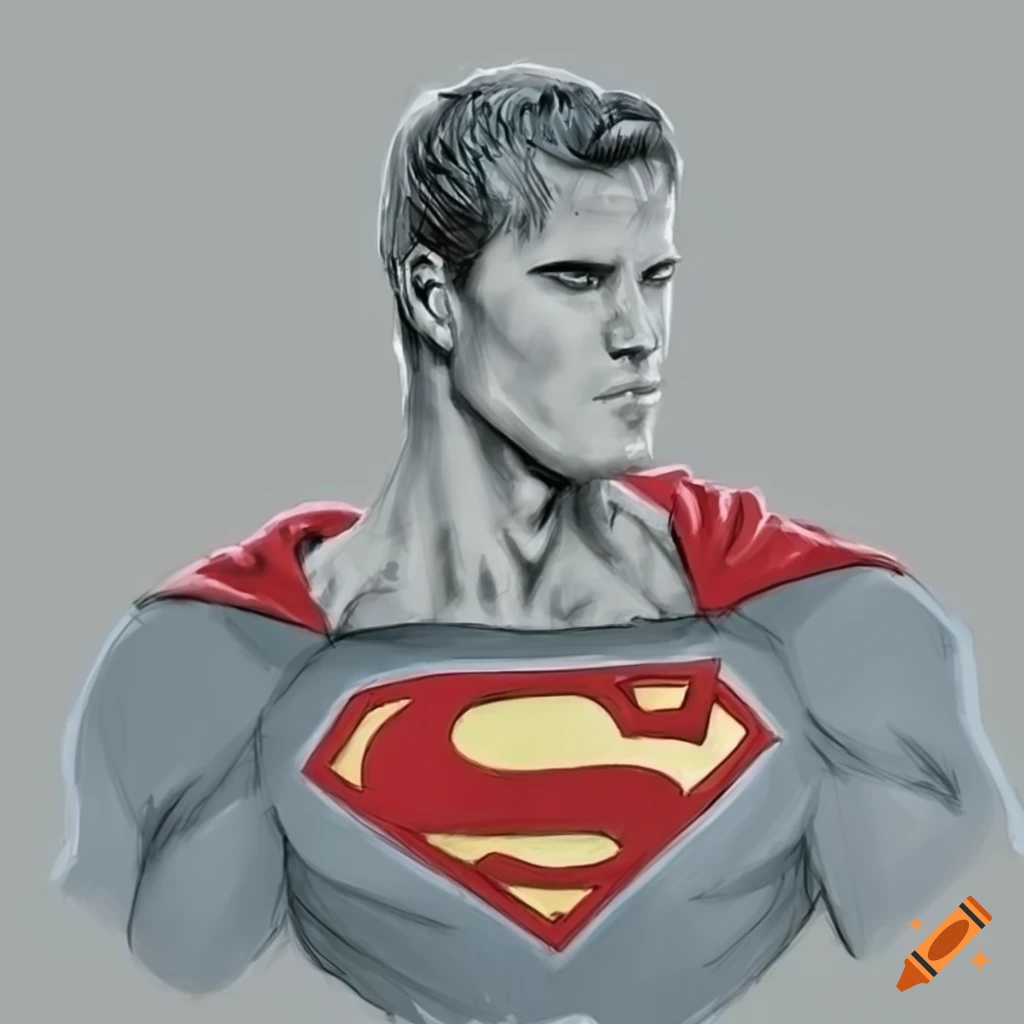 Sketch of superman with his family