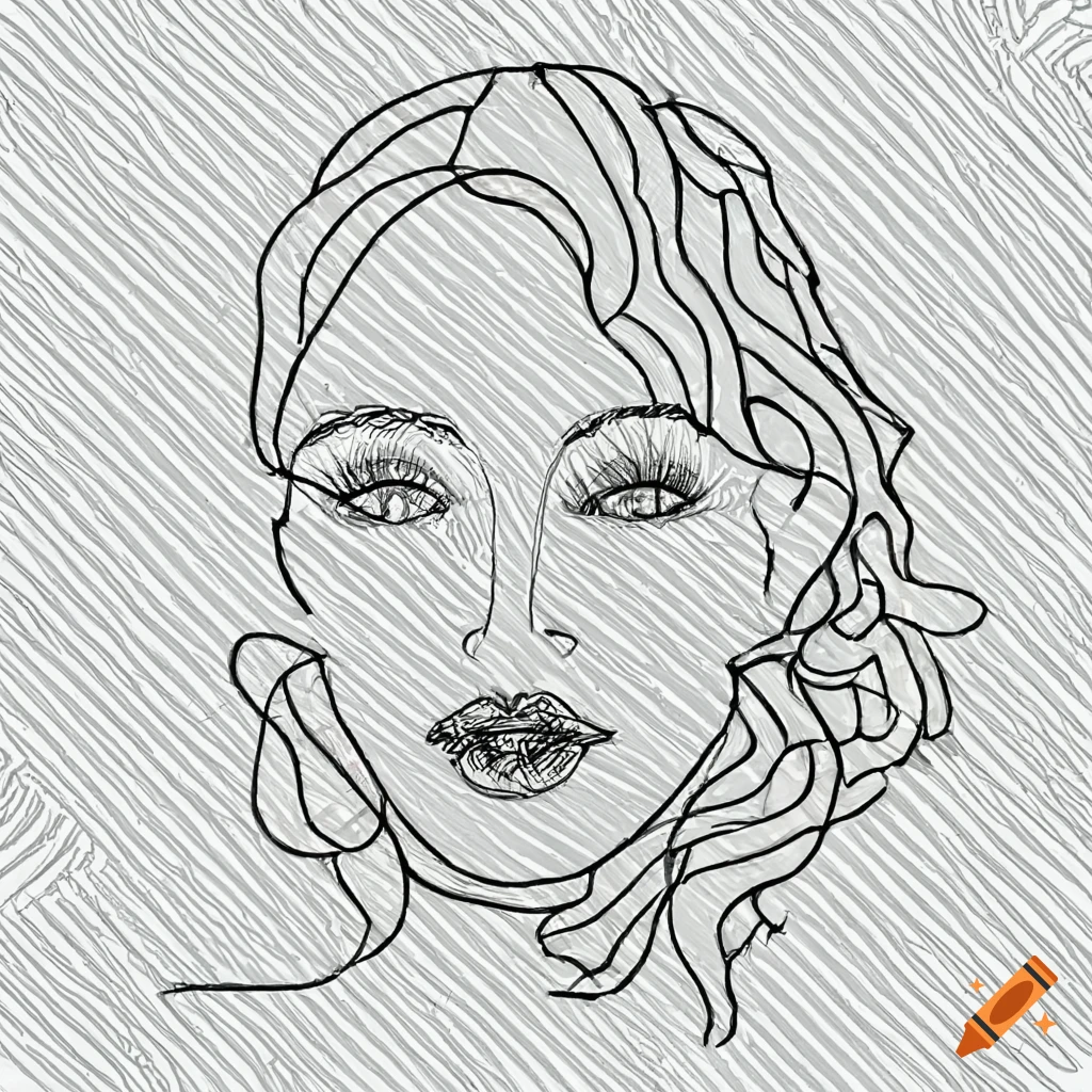 Contour line art on Craiyon