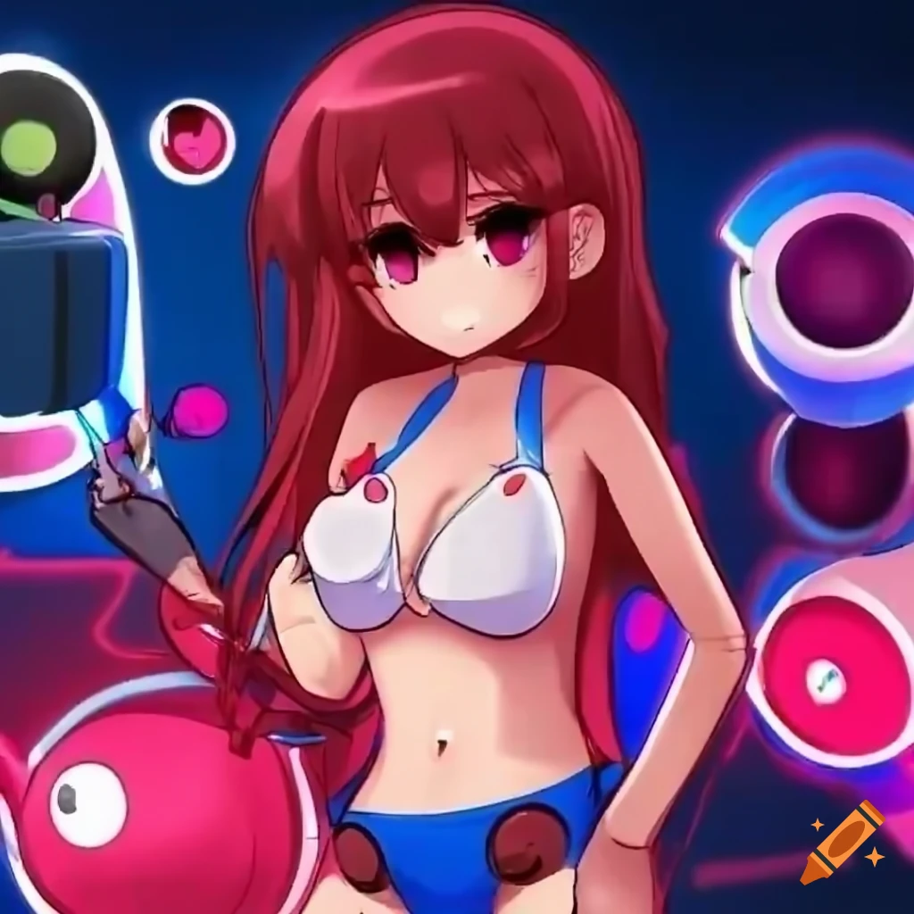 Character from rhythm heaven in a bedroom