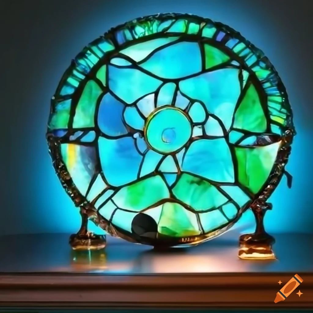 glass tiffany and vinyl disc art for the wall