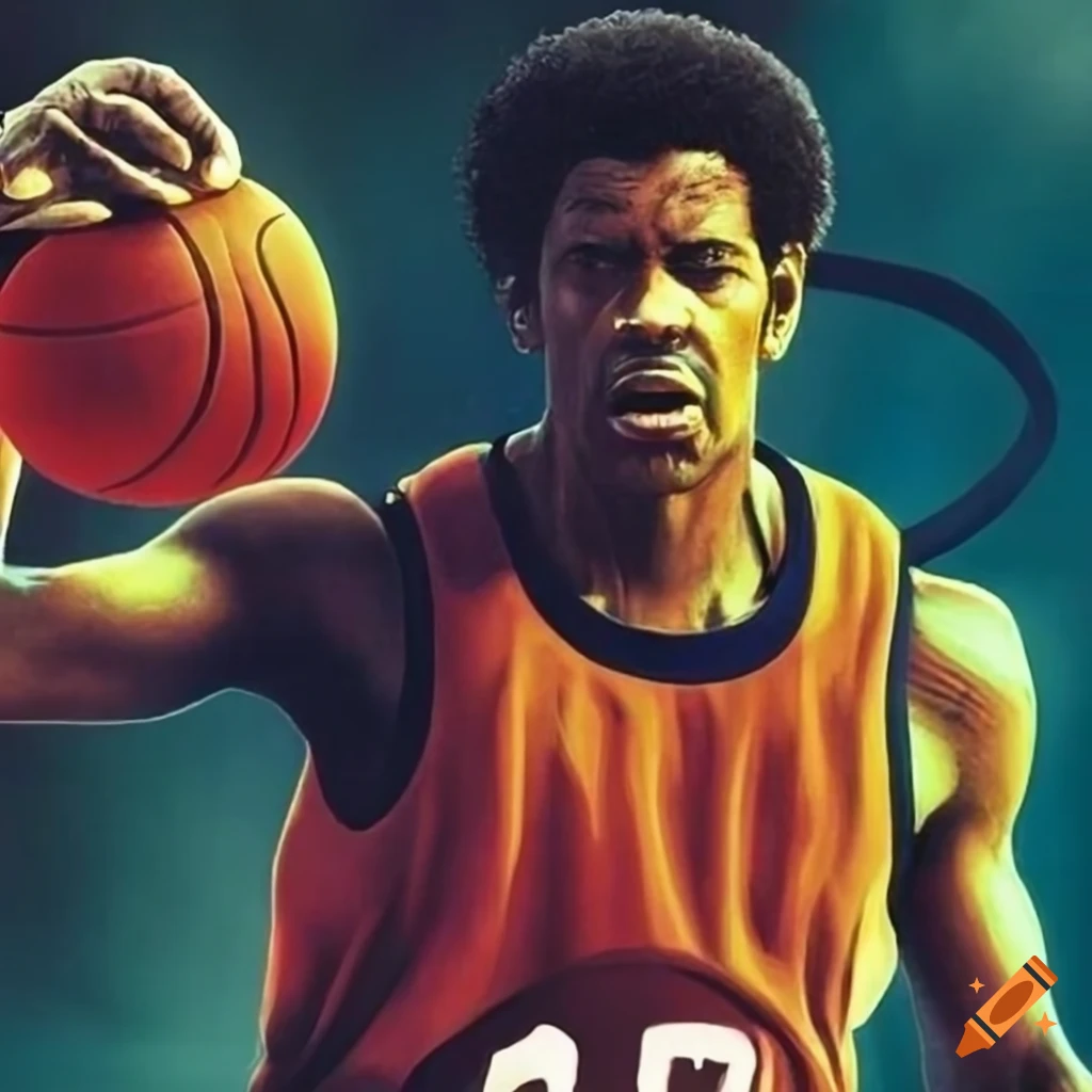 Denzel washington and an alien basketball in a vintage movie poster on