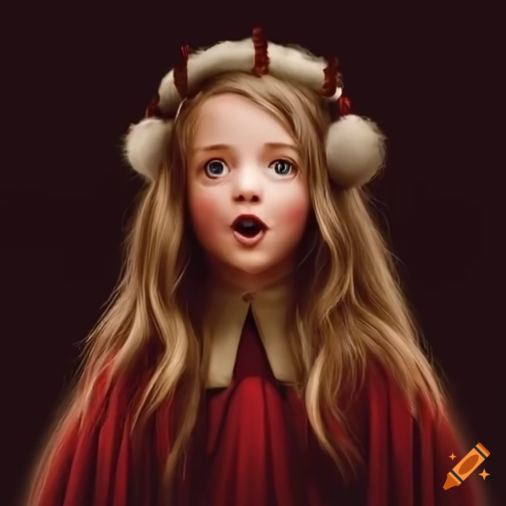 grayscale image of a female and children carol choir