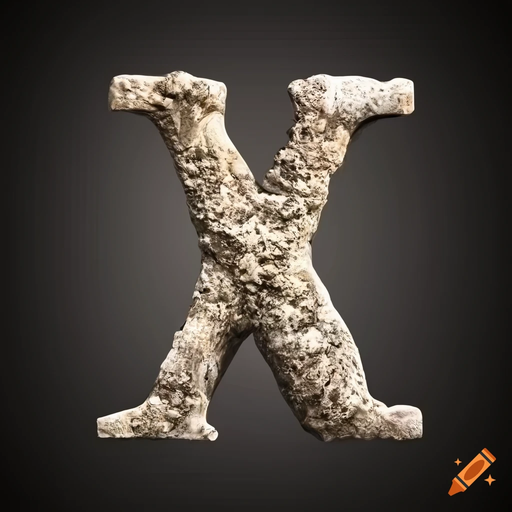 ultra realistic stone letter A with Arlequin masks