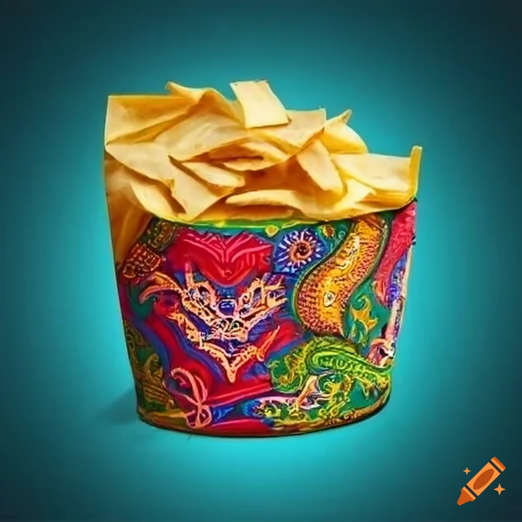 chips packet with Bangladeshi rickshaw art design