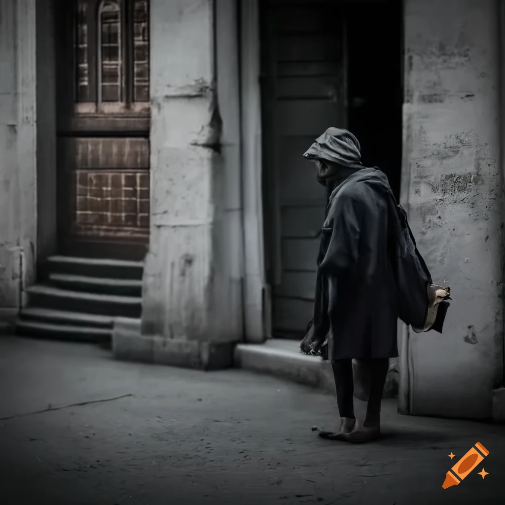 4k image of a man carrying a bag on the street