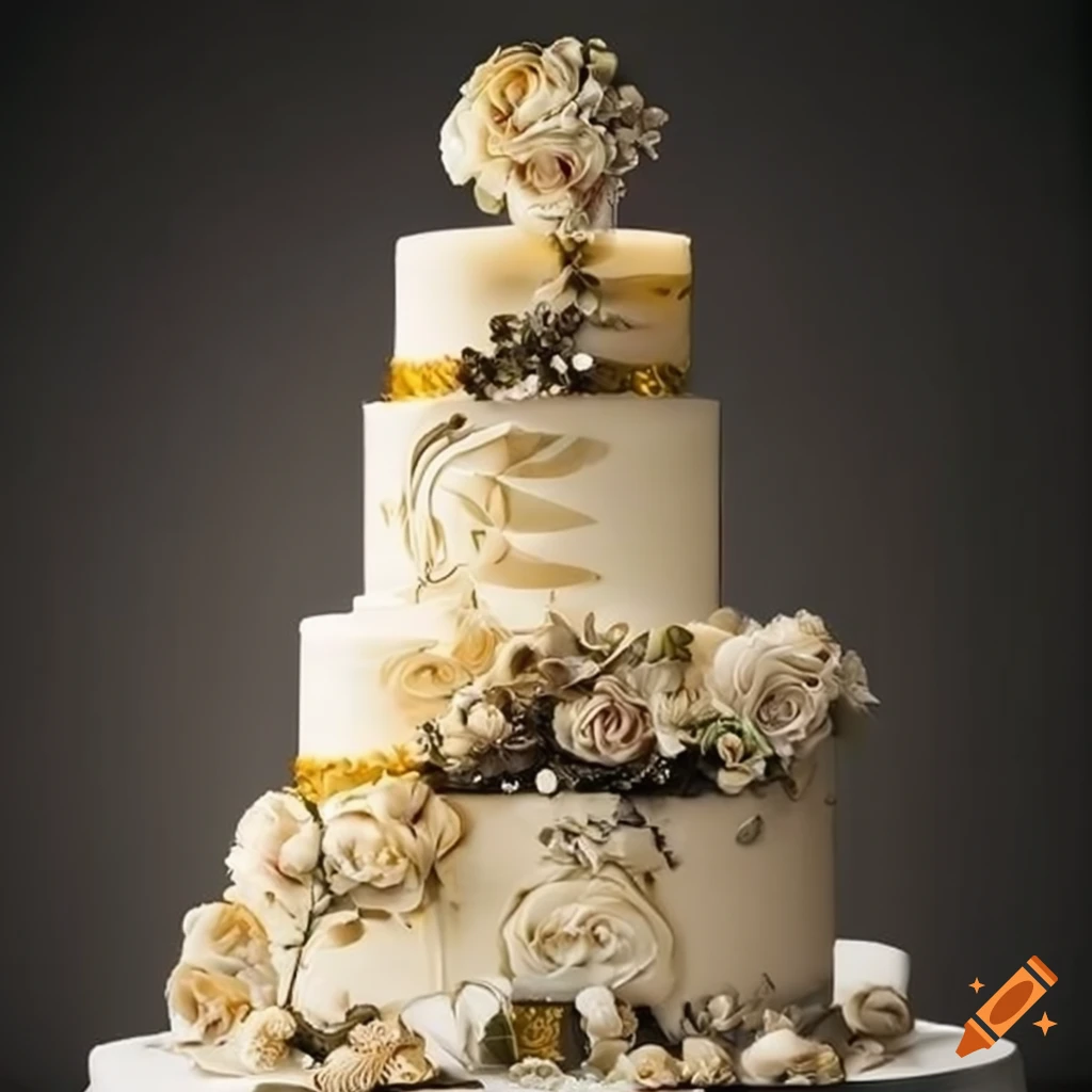 Elegant wedding cake with personalized message