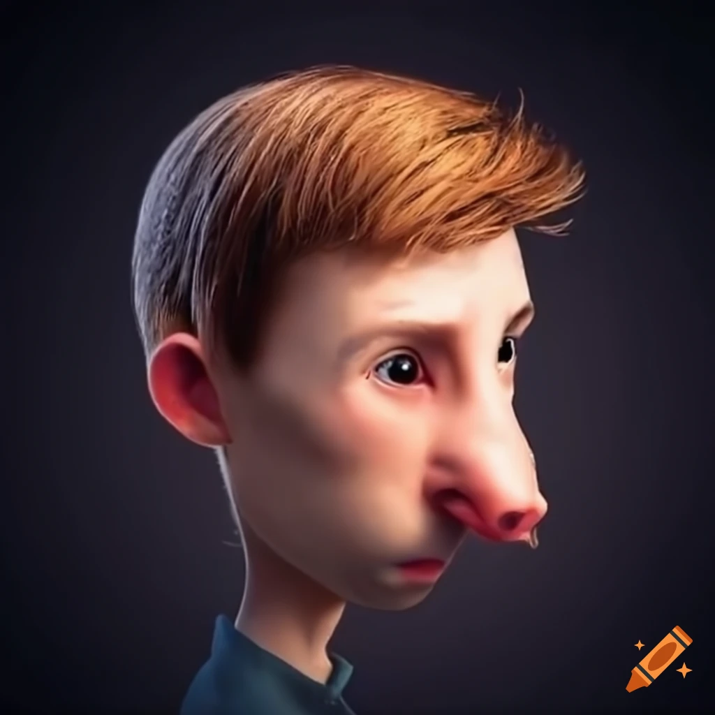 Man with a mouse in his nose on Craiyon